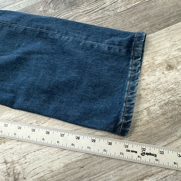 Levi's 511 Red Tab Faded Dark Wash Blue Mens 34x31 Worn In Slim Fit Denim Jeans - Picture 7 of 11